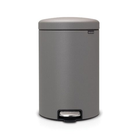 Cos de gunoi cu pedala, Brabantia, NewIcon, 20 L, 38x29x46.7 cm, otel, gri