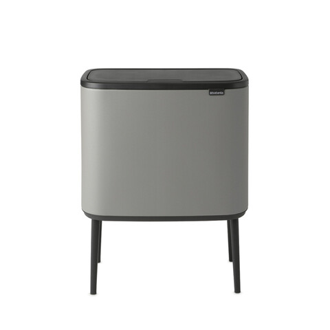 Cos de gunoi cu soft touch, Brabantia, Bo Touch Mineral, 36 L, 31.2x54x68 cm, otel, gri