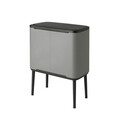 Cos de gunoi cu soft touch, Brabantia, Bo Touch Mineral, 36 L, 31.2x54x68 cm, otel, gri