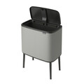 Cos de gunoi cu soft touch, Brabantia, Bo Touch Mineral, 36 L, 31.2x54x68 cm, otel, gri