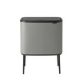 Cos de gunoi cu soft touch, Brabantia, Bo Touch Mineral, 3x11 L, 31.2x54x68 cm, otel, gri