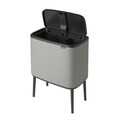 Cos de gunoi cu soft touch, Brabantia, Bo Touch Mineral, 3x11 L, 31.2x54x68 cm, otel, gri
