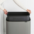 Cos de gunoi cu soft touch, Brabantia, Bo Touch Mineral, 3x11 L, 31.2x54x68 cm, otel, gri