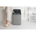 Cos de gunoi cu soft touch, Brabantia, Bo Touch Mineral, 2x30 L, 31.2x54.5x65.6 cm, otel, gri