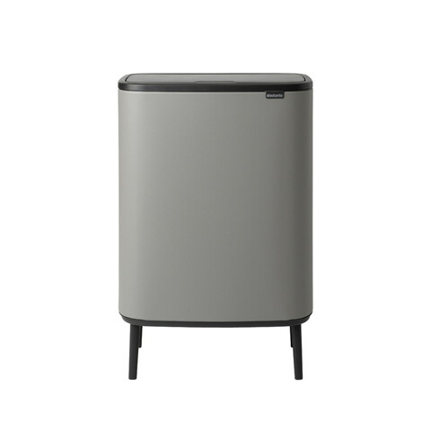 Cos de gunoi cu soft touch, Brabantia, Bo Touch Mineral, 60 L, 31.2x54.5x81.5 cm, otel, gri