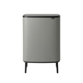Cos de gunoi cu soft touch, Brabantia, Bo Touch Mineral, 60 L, 31.2x54.5x81.5 cm, otel, gri