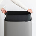 Cos de gunoi cu soft touch, Brabantia, Bo Touch Mineral, 60 L, 31.2x54.5x81.5 cm, otel, gri