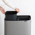 Cos de gunoi cu soft touch, Brabantia, Bo Touch Mineral, 2x30 L, 31.2x54.5x81.5 cm, otel, gri