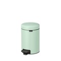 Cos de gunoi cu pedala, Brabantia, NewIcon Jade Green, 3 L, 23.5x16.8x26.4 cm, otel, verde jad