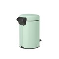 Cos de gunoi cu pedala, Brabantia, NewIcon Jade Green, 3 L, 23.5x16.8x26.4 cm, otel, verde jad