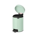 Cos de gunoi cu pedala, Brabantia, NewIcon Jade Green, 3 L, 23.5x16.8x26.4 cm, otel, verde jad
