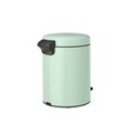 Cos de gunoi cu pedala, Brabantia, NewIcon Jade Green, 5 L, 27.2x20.5x29.1 cm, otel, verde jad