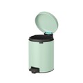 Cos de gunoi cu pedala, Brabantia, NewIcon Jade Green, 5 L, 27.2x20.5x29.1 cm, otel, verde jad