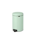 Cos de gunoi cu pedala, Brabantia, NewIcon Jade Green, 20 L, 38x29x46.7 cm, otel, verde jad
