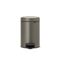 Cos de gunoi cu pedala, Brabantia, NewIcon Platinum, 3 L, 23.5x16.8x26.4 cm, otel, gri inchis