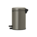 Cos de gunoi cu pedala, Brabantia, NewIcon Platinum, 3 L, 23.5x16.8x26.4 cm, otel, gri inchis