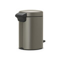 Cos de gunoi cu pedala, Brabantia, NewIcon Platinum, 3 L, 23.5x16.8x26.4 cm, otel, gri inchis
