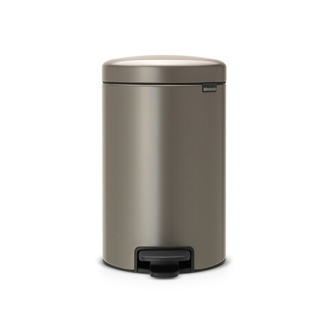 Cos de gunoi cu pedala, Brabantia, NewIcon Platinum, 12 L, 33.8x25.1x41.1 cm, otel, gri inchis