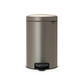 Cos de gunoi cu pedala, Brabantia, NewIcon Platinum, 12 L, 33.8x25.1x41.1 cm, otel, gri inchis