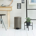 Cos de gunoi cu pedala, Brabantia, NewIcon Platinum, 12 L, 33.8x25.1x41.1 cm, otel, gri inchis
