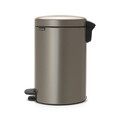Cos de gunoi cu pedala, Brabantia, NewIcon Platinum, 12 L, 33.8x25.1x41.1 cm, otel, gri inchis