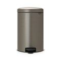 Cos de gunoi cu pedala, Brabantia, NewIcon Platinum, 20 L, 38x29x46.7 cm, otel, gri inchis