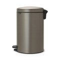 Cos de gunoi cu pedala, Brabantia, NewIcon Platinum, 20 L, 38x29x46.7 cm, otel, gri inchis