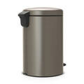 Cos de gunoi cu pedala, Brabantia, NewIcon Platinum, 20 L, 38x29x46.7 cm, otel, gri inchis