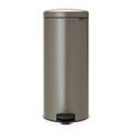 Cos de gunoi cu pedala, Brabantia, NewIcon Platinum, 30 L, 38x29.3x67.9 cm, otel, gri inchis