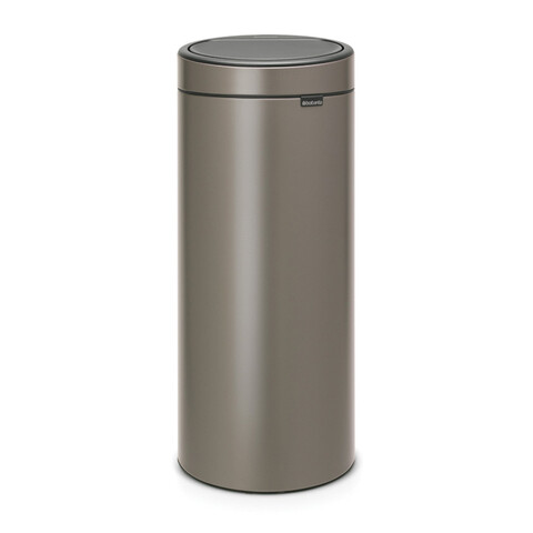 Cos de gunoi cu soft touch, Brabantia, Touch New Platinum, 30 L, 32x29.5x72 cm, otel, gri inchis