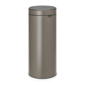 Cos de gunoi cu soft touch, Brabantia, Touch New Platinum, 30 L, 32x29.5x72 cm, otel, gri inchis