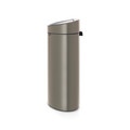 Cos de gunoi cu soft touch, Brabantia, Touch New Platinum, 40 L, 30.2x43.5x72.7 cm, otel, gri inchis