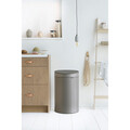 Cos de gunoi cu soft touch, Brabantia, Touch New Platinum, 40 L, 30.2x43.5x72.7 cm, otel, gri inchis