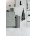 Cos de gunoi cu soft touch, Brabantia, Touch New Platinum, 40 L, 30.2x43.5x72.7 cm, otel, gri inchis