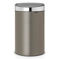 Cos de gunoi cu soft touch, Brabantia, Touch New Platinum, 40 L, 30.2x43.5x72.7 cm, otel, gri inchis
