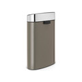 Cos de gunoi cu soft touch, Brabantia, Touch New Platinum, 40 L, 30.2x43.5x72.7 cm, otel, gri inchis