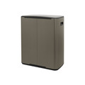 Cos de gunoi cu pedala, Brabantia, Bo Pedal Platinum, 2x30 L, 36.3x54.1x65.2 cm, otel, gri inchis