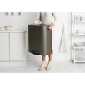 Cos de gunoi cu pedala, Brabantia, Bo Pedal Platinum, 2x30 L, 36.3x54.1x65.2 cm, otel, gri inchis