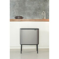 Cos de gunoi cu soft touch, Brabantia, Bo Touch Platinum, 36 L, 31.2x54x68 cm, otel, gri