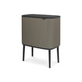 Cos de gunoi cu soft touch, Brabantia, Bo Touch Platinum, 11/23 L, 31.2x54x68 cm, otel, gri