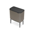 Cos de gunoi cu soft touch, Brabantia, Bo Touch Platinum, 11/23 L, 31.2x54x68 cm, otel, gri