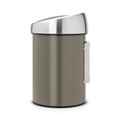 Cos de gunoi cu soft touch, Brabantia, Touch Platinum, 3 L, 18.4x18x28 cm, otel, gri inchis
