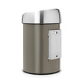 Cos de gunoi cu soft touch, Brabantia, Touch Platinum, 3 L, 18.4x18x28 cm, otel, gri inchis