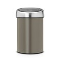 Cos de gunoi cu soft touch, Brabantia, Touch Platinum, 3 L, 18.4x18x28 cm, otel, gri inchis
