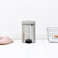 Cos de gunoi cu pedala, Brabantia, NewIcon Matt , 3 L, 23.5x16.8x26.4 cm, otel, argintiu
