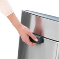 Cos de gunoi cu soft touch, Brabantia, Touch New Matt, 23+10 L, 30.5x43.5x72.5 cm, otel, argintiu