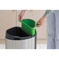 Cos de gunoi cu soft touch, Brabantia, Touch New Matt, 23+10 L, 30.5x43.5x72.5 cm, otel, argintiu