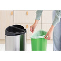 Cos de gunoi cu soft touch, Brabantia, Touch New Matt, 23+10 L, 30.5x43.5x72.5 cm, otel, argintiu