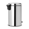 Cos de gunoi cu pedala, Brabantia, NewIcon Brilliant Metal Bucket, 12 L, 33.8x25.1x41.1 cm, otel, argintiu
