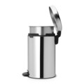 Cos de gunoi cu pedala, Brabantia, NewIcon Brilliant Metal Bucket, 12 L, 33.8x25.1x41.1 cm, otel, argintiu